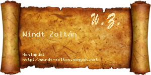 Windt Zoltán névjegykártya