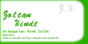 zoltan windt business card